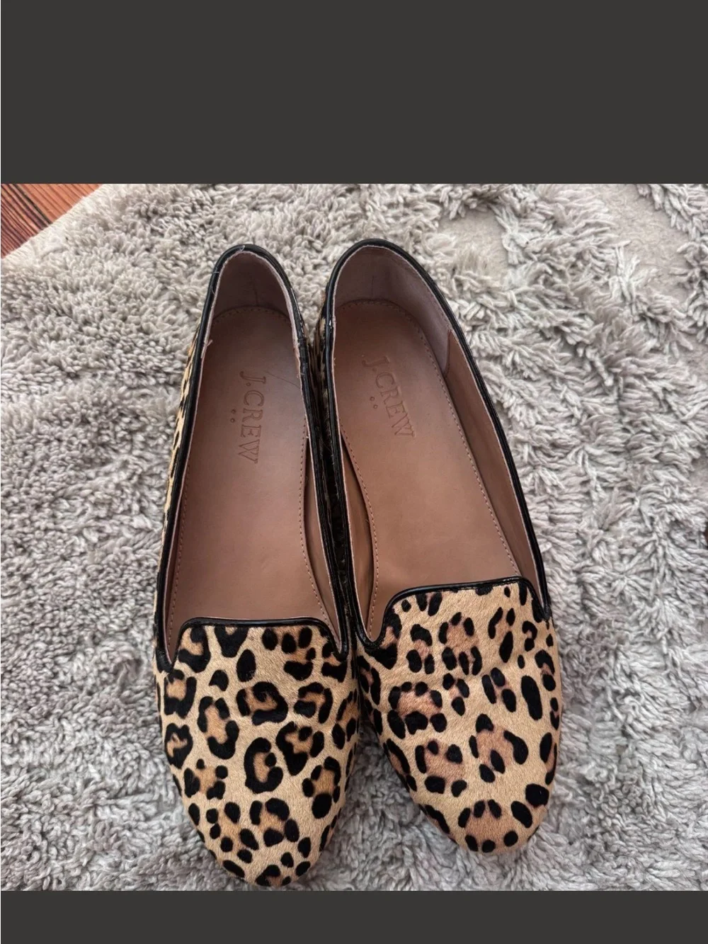 J. Crew Leopard Print Calf Hair Loafers